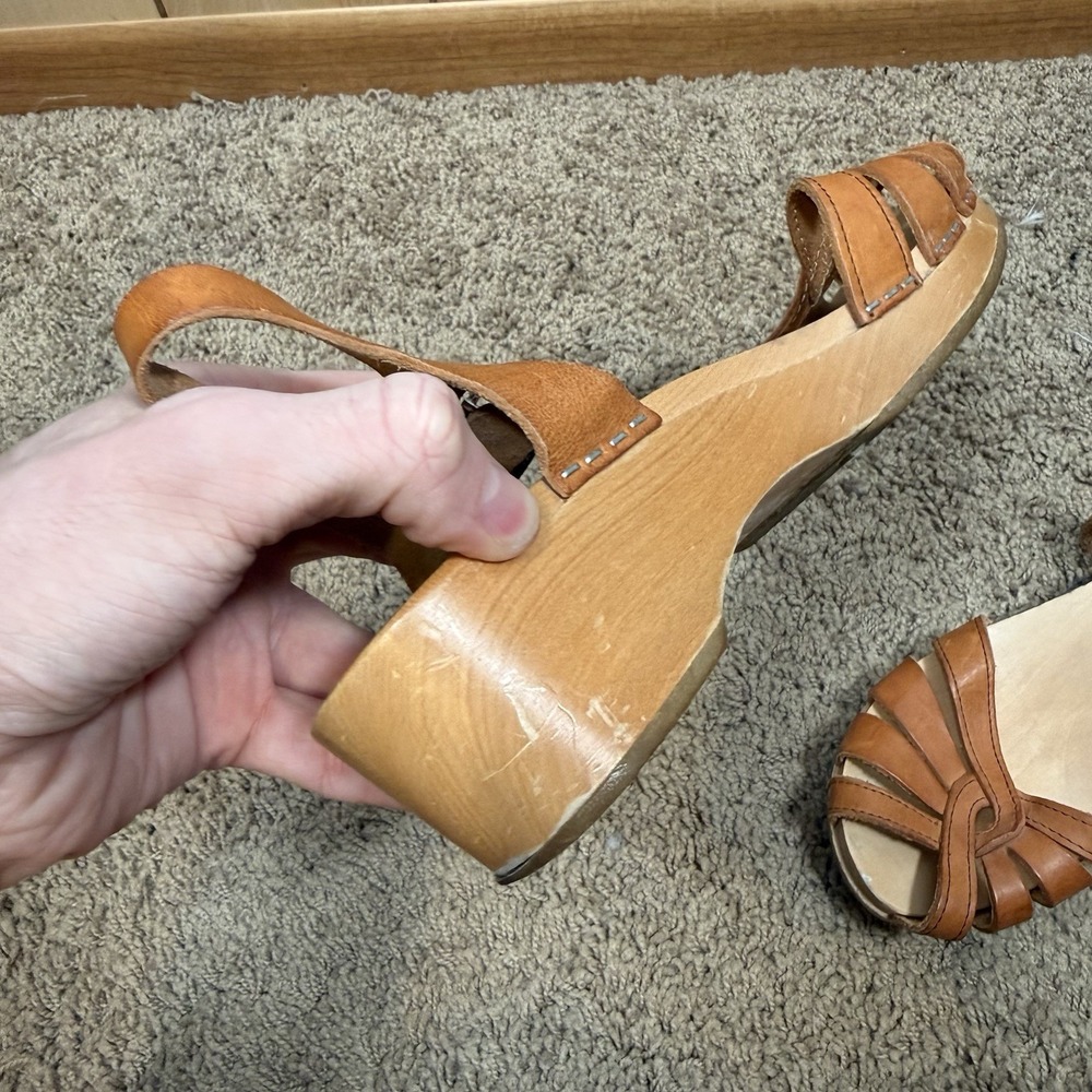 Swedish Hasbeens CROSS STRAP DEBUTANT Clog Sandals EU 38 US 8 M - Picture 8 of 14